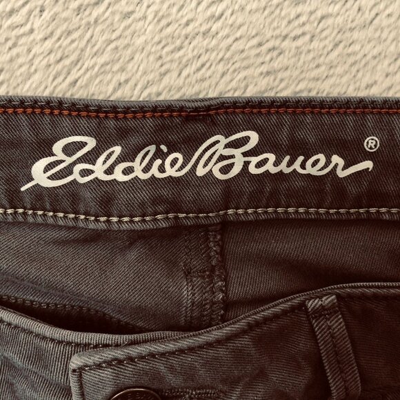 Eddie Bauer Womens Jeans Size 12 Black Denim Slightly Curvy Slim Straight Casual - Picture 7 of 12